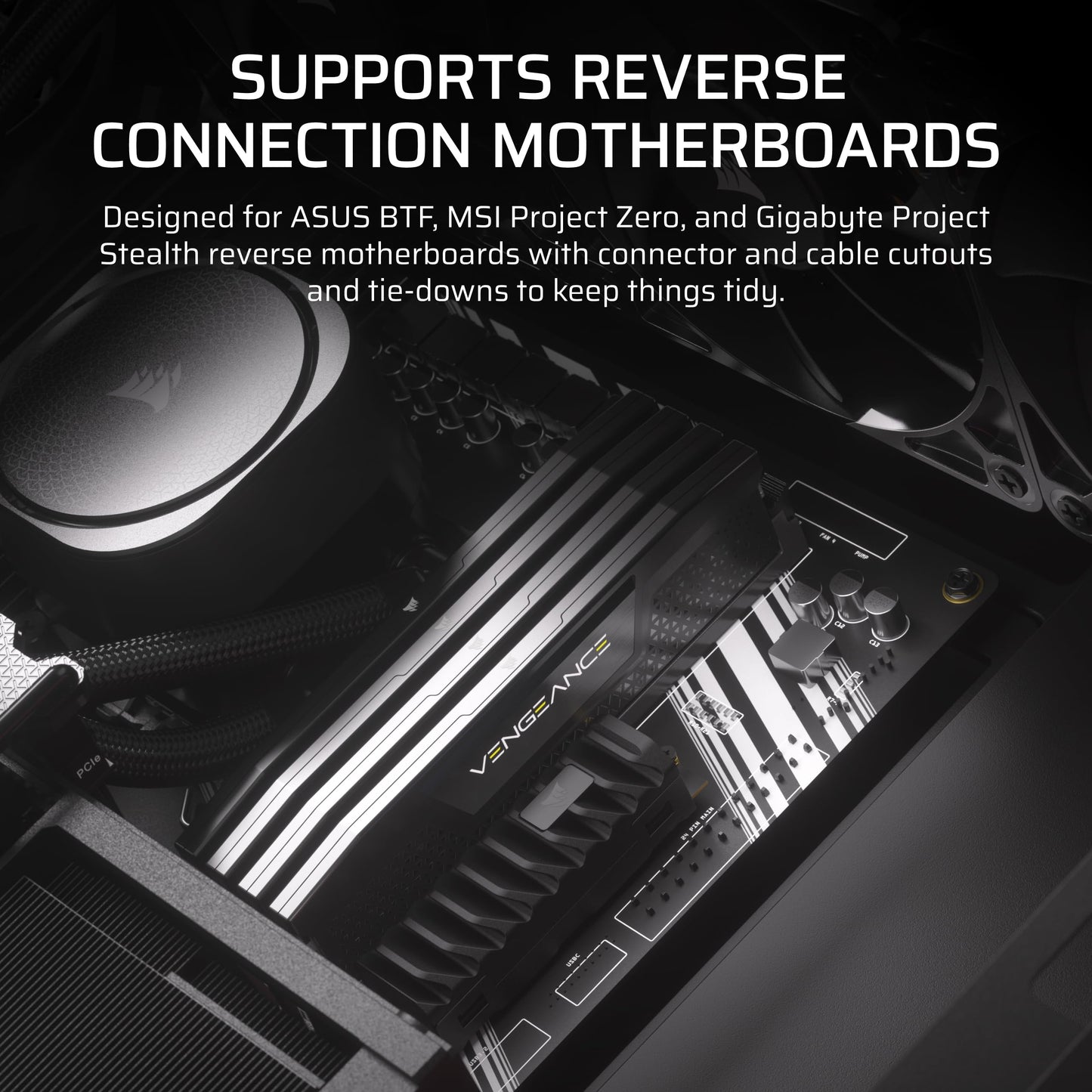 CORSAIR FRAME 4000D RS ARGB Modular Mid-Tower ATX PC Case – High Airflow, 3x Pre-Installed RS ARGB Fans, InfiniRail™ Fan Mounting System, ASUS BTF, MSI Project Zero, Gigabyte Project Stealth – Black