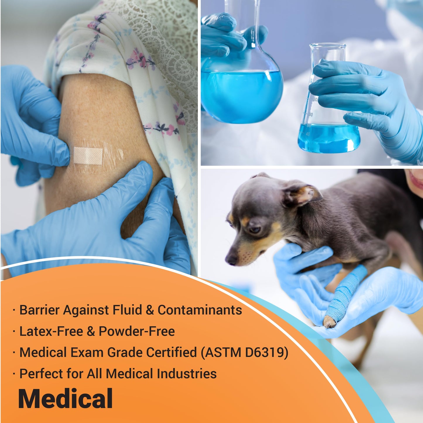 ASAP Blue Nitrile Gloves Disposable Latex Free - 4 Mil, Powder Free, Food Safe, Kitchen & Medical Gloves - Durable Rubber Cleaning & Tattoo Supplies (X-Large, 100 Count)