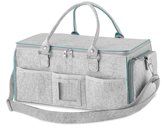 HBlife Baby Diaper Caddy Organizer, Nursery Storage Bin, 16" x 10" x 7" Large Portable Basket Shower Gift Newborn Essentials Baby Registry Must Haves Items-Green