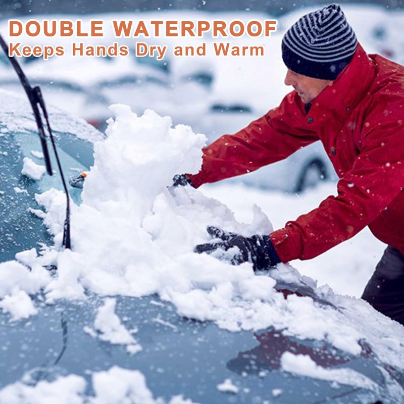 Winter Warm Snow Ski Gloves for Men Women Waterproof Running Cycling for Cold Weather, Thermal Windproof Material and Touch Screen Finger for Driving Snowboarding