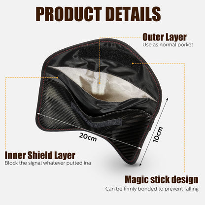 4 Pieces Faraday Bags Phone for Key Fob Protector Car RFID Signal Blocking GPS Anti-tracking Faraday Pouch Shielding Wallets for Cell Phone Privacy Card Protection(Carbon Fiber)