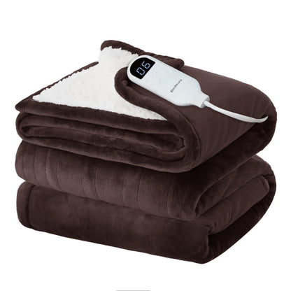 Bedsure Electric Blanket King Size - Dual Control Heated Blanket King Size, Fast Heating with 10 Time Settings & 10 Heat Settings, Warm Gift for Grandma (100x90 inches, Grey)