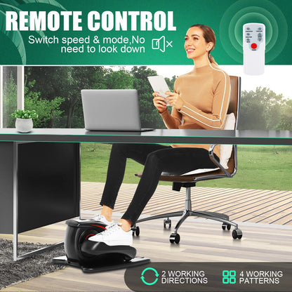 ANCHEER Under Desk Elliptical, Electric Ellipse Leg Exerciser While Sitting for Seniors Adults, Quiet Portable Motorized Seated Foot Pedal Exerciser with Remote Control for Home Office Use