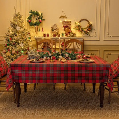 Softalker Christmas Checkered Tablecloth Rectangle - Red Buffalo Plaid Linen Cotton Gingham Xmas Table Cloths, Winter Farmhouse Table Decorations for Dining/Parties/Holiday, 60 x 84 Inch