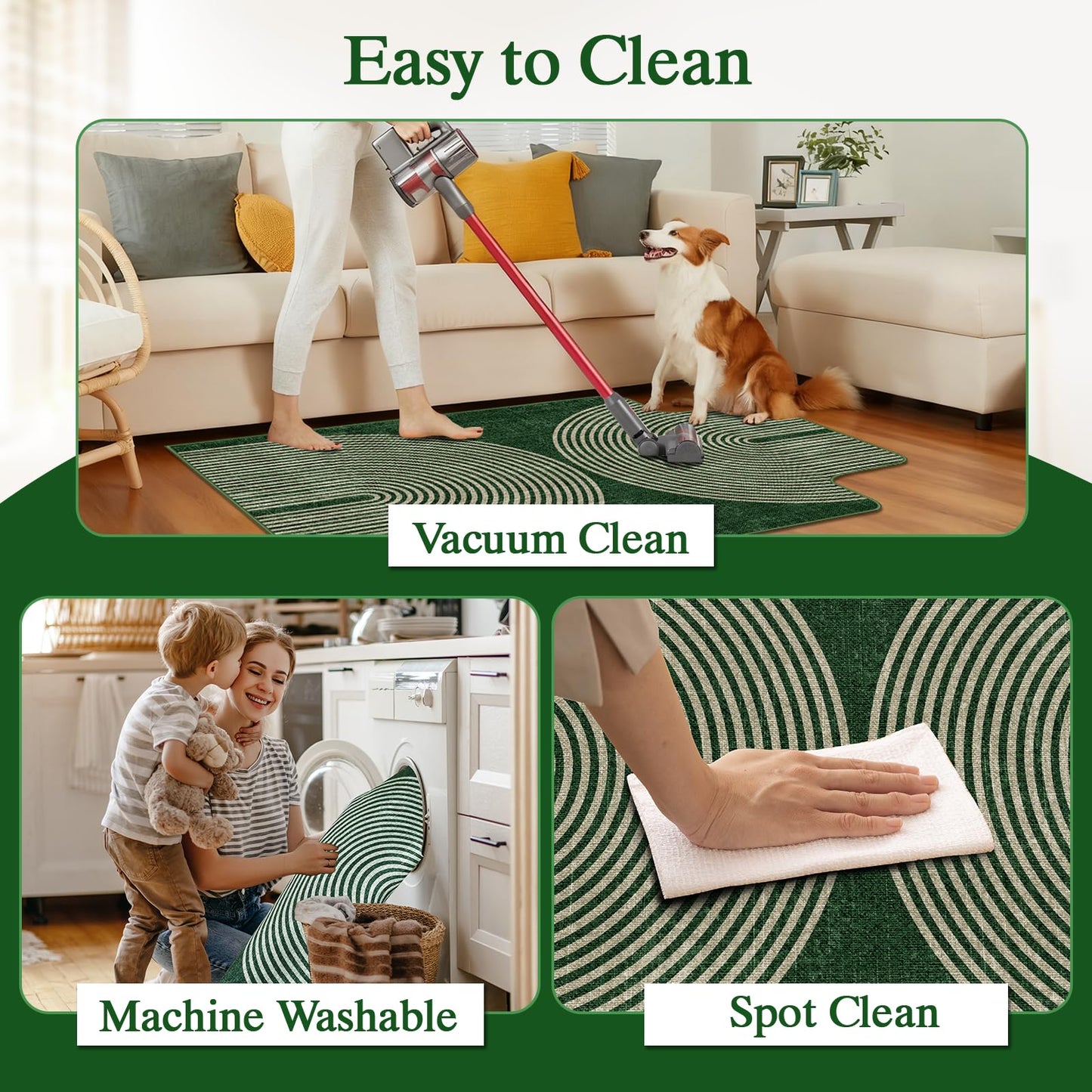 Office Chair Mat for Hardwood Floor & Tile Floor,48"X 60" Heavy Duty Desk Chair Mat for Hard Floors, Under Desk Rug for Rolling Computer Chair,Anti Slip,Low Pile Carpet Protector-Convex Geo Green