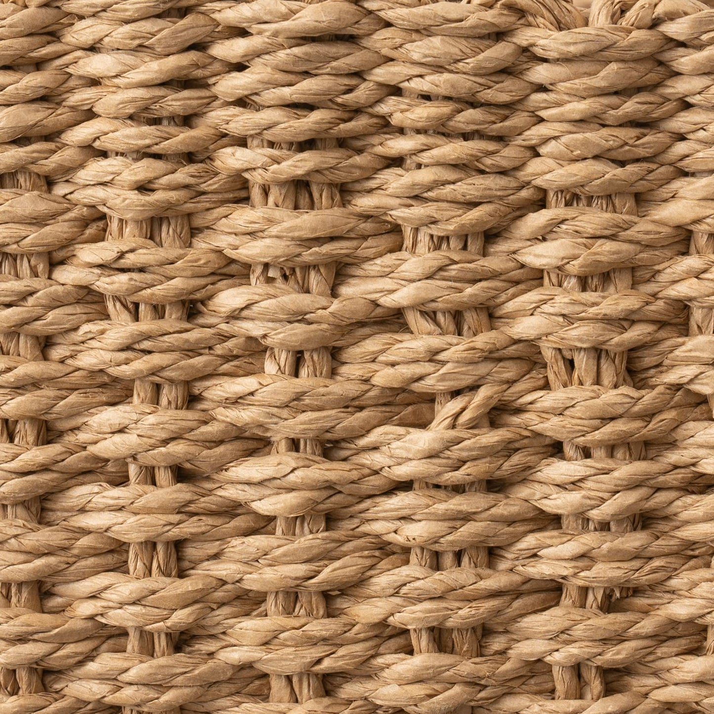 La Jolíe Muse Woven Wicker Storage Baskets, Paper Rope Storage Boxes Bin Organizer Divider for Cupboards Drawer Closet Shelf Dresser, Set of 3 (Desert)