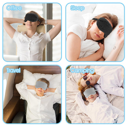 2 Pack Plush Sleeping Eye Mask Soft Plush Eye Mask Fuffy Eye Cover Comfortable Sleep Mask Blindfold Rainbow Faux Fur Eye Shade for Women, Men and Kids Travel Nap Sleeping 565488_2_3pL1H9vJ3