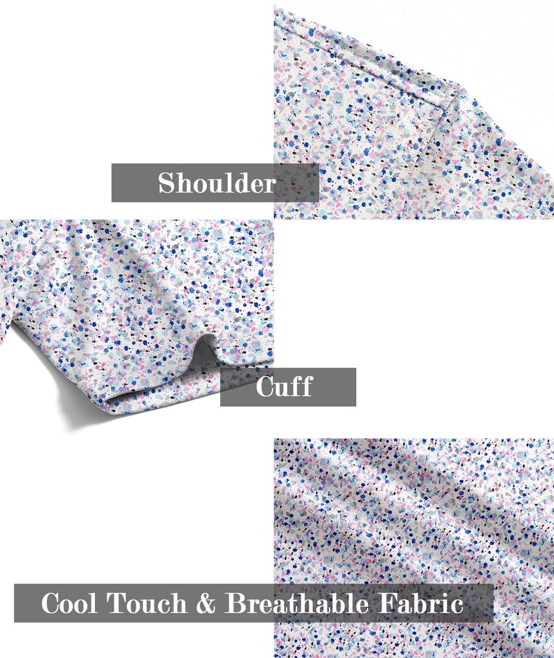 ZITY Men's Golf Shirts Short Sleeve Moisture Wicking Performance Print Patterns Casual Collared Golf Polo Shirt for Men
