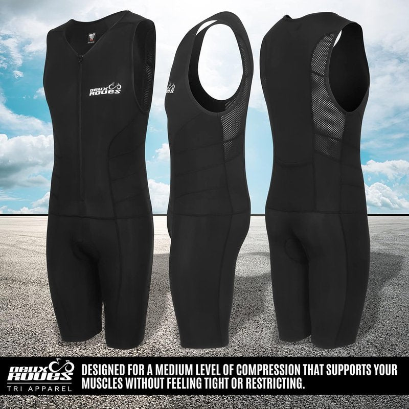 Youth Triathlon Suit for Kids | Sleeveless Cycling Skin Suit - Includes Race Bib Belt