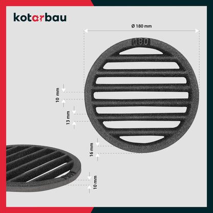 KOTARBAU 5907465917032 Kaminrost Fireplace Grate, Black, Ø 18 cm