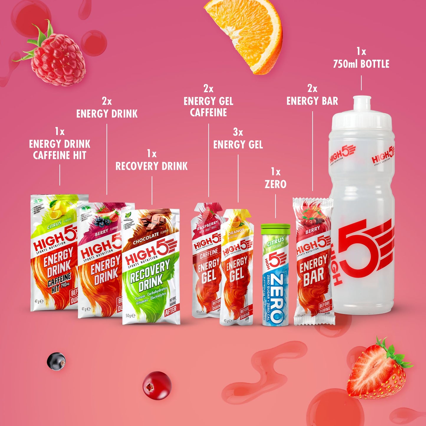 HIGH5 Cycle Pack Containing Cycling Energy Hydration & Recovery Products