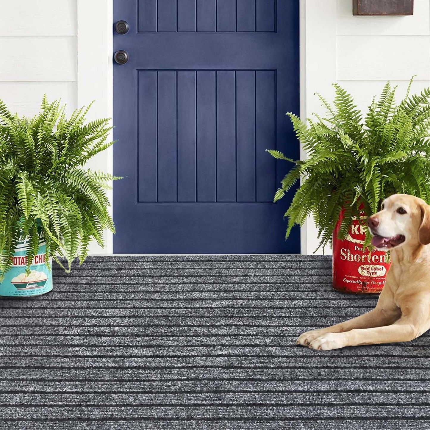Morefany Outdoor/Indoor 2ft x 6ft Runner Rug, Hallway Custom Sizes Non-Slip Rubber Backing Area Runner Rugs Waterproof Carpet Rugs for Kitchen Entryway Balcony Garage Stair Laundry