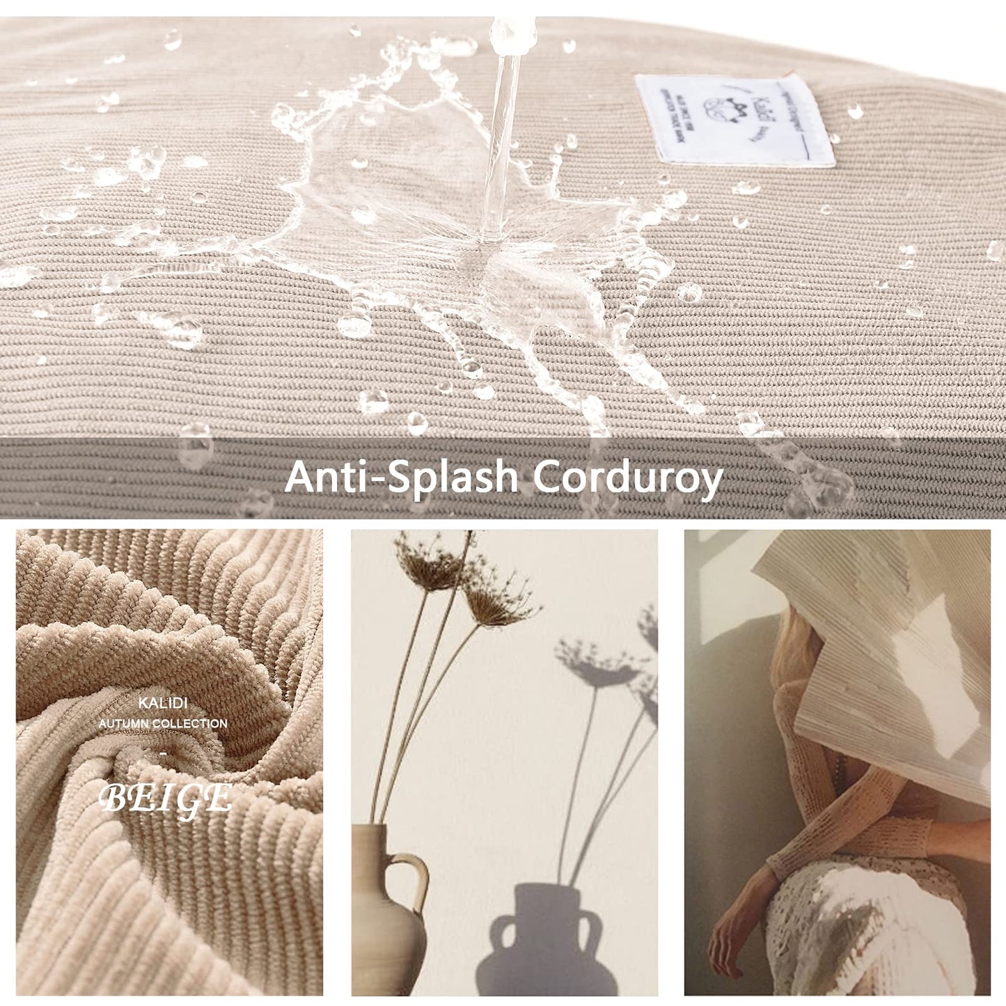 KALIDI Corduroy Tote Bag, Zipper Messenger Bag Shoulder Hobo Crossbody Bag Casual Work Colledge Shopping Women