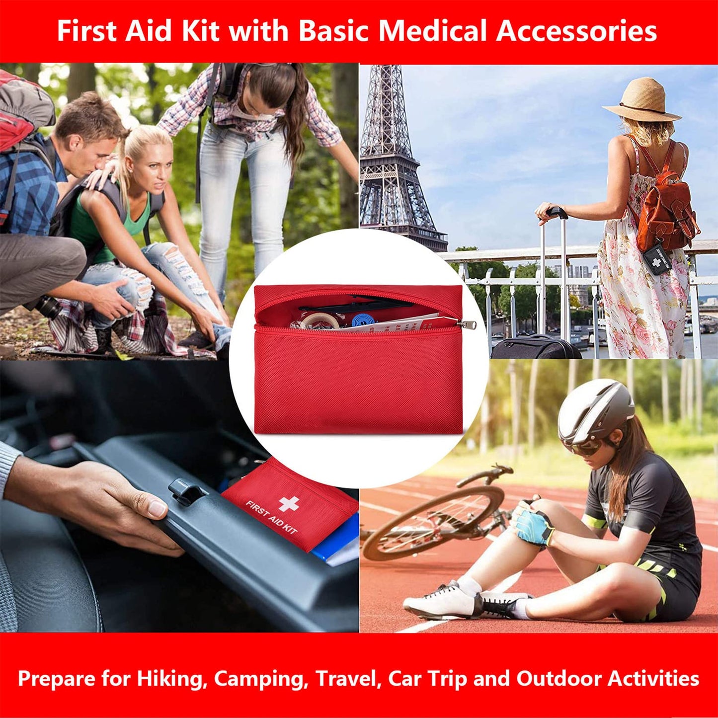 Car Emergency Roadside Tool Kit with Jumper Cable Shovel,Auto Truck Vehicle Assistant Safety Kit Bag for Men Women with First Aid Kit, Winter Basic Automobile Road Side Kit