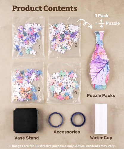 Pintoo 3D Puzzle Vase Unique Flower Vase Made By 160 Curved Plastic Puzzle Pieces House Warming Gift for Flower Arrangements and Home Decoration - [S1035] (Translucent, Flowers and Birds)