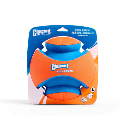 Chuckit! Kick Fetch Ball Dog Toy - Floats in Water - Perfect for Interactive Play - Made with Durable Rubber and Foam - For Large Dogs - Size Large - 8-inch Diameter - Pack of 1