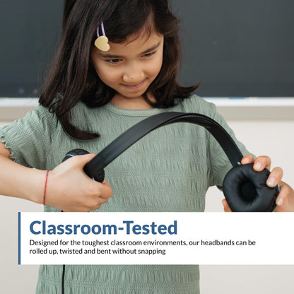 Cyber Acoustics 3.5mm Stereo Headset (AC-5002) with Noise Canceling Microphone for PCs, Tablets, and Cell Phones in The Classroom or Home