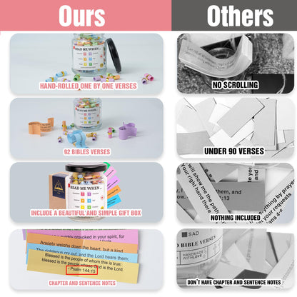 Bible Verse Jar – 92 Hand-Rolled Scripture Scrolls for Daily Encouragement, Inspirational Christian Gift, Religious Gifts for Women, Birthday Gifts for Mom, Christmas Gift for Women 2025