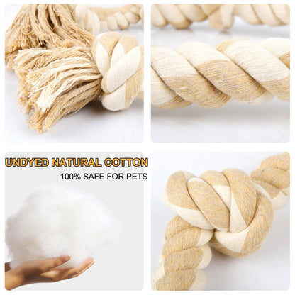Fida Dog Rope Toys for Large Dogs, 92cm Indestructible Dog Toys for Tug of War, 100% Natural Cotton Chew Toy for Boredom, Pulling, Teeth Cleaning