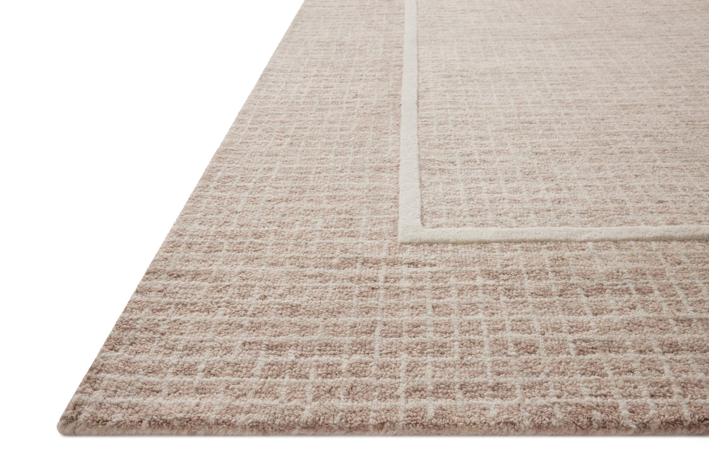 Loloi Chris Loves Julia Briggs Collection, Blush & Ivory, 9'-3" x 13' Area Rug – Minimal Gritted Design Area Rugs for Living Room Bedroom Entryway & Hallway No Shed High Traffic Home Decor Rug