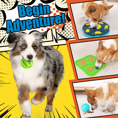 Forfon 9 Pack All-Around Dog Puzzle Toy Set -Mentally Stimulating Dog Enrichment Toys for Small to Medium Smart Dogs, Includes Dog Lick Mat with Suction Cups