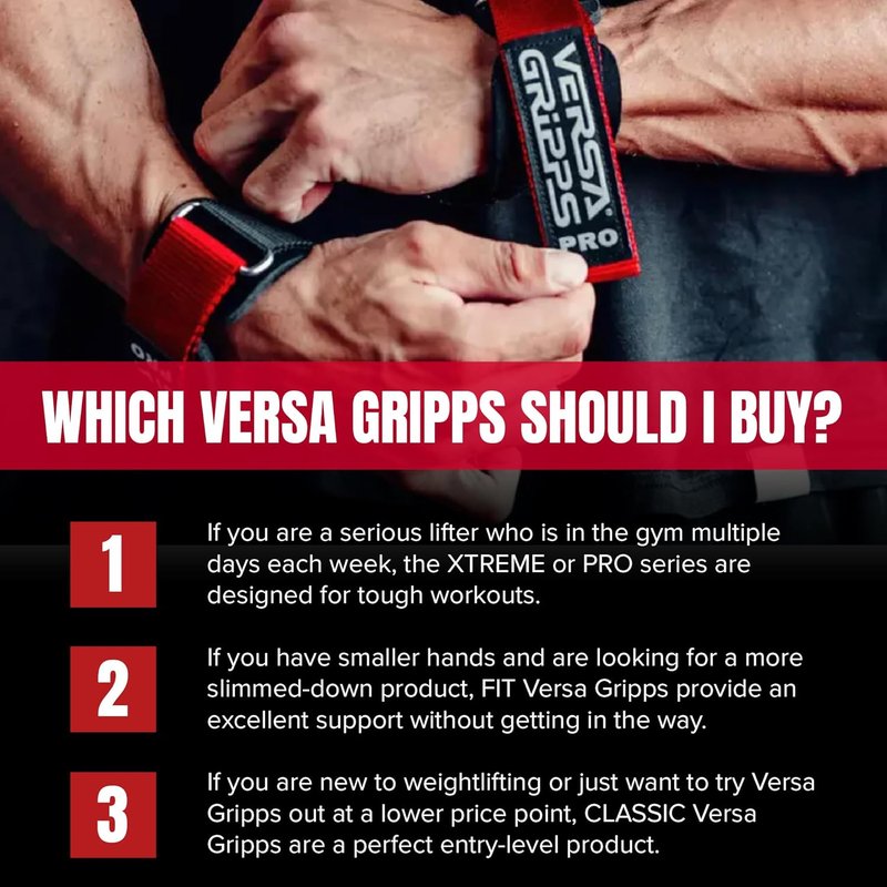 Wrist Straps for Weightlifting - Versa Gripps Pro | Made in USA, Durable Training Accessory