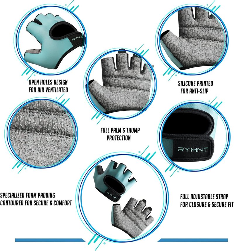 Weight Lifting Gloves - Minimalist Micro Grip Pads with Full Palm Protection | Ideal for Men & Women Gym Training