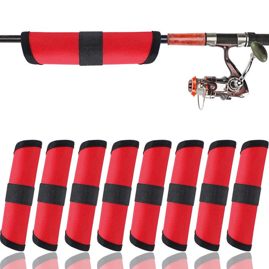 Yisinar 8-Pack 6" Fishing Lure Covers with Heavy-Duty Rod Sleeve, Lure Wraps with Velcro - Fishing Hook Covers for Spinning Rod, Freshwater/Saltwater