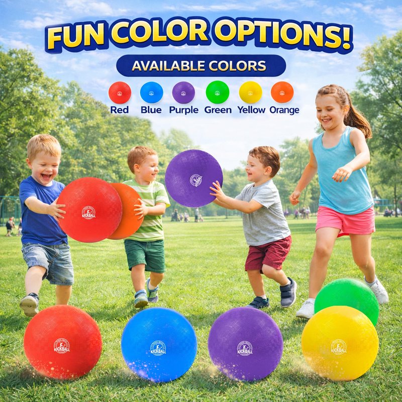 12 Inch Kickball Playground Balls, Durable Dodgeballs for Kids & Adults, Outdoor & Indoor Games with Pump, Bouncy Balls for School, Birthday Gift for Boys and Girls (1 Red Ball)