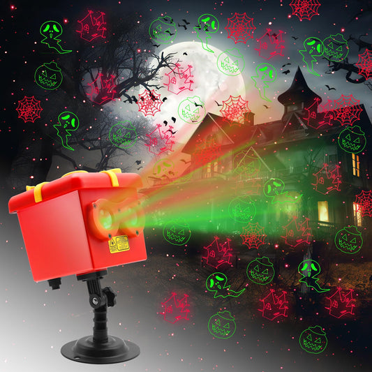 Christmas Halloween 13 Patterns Themes Gift Box Projector Lamp,Led Projector Lights with Remote Control,IP65 Waterproof Garden Decoration Lights,Indoor Outdoor Holiday Decor,Festival Gifts