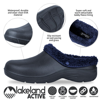 Lakeland Active Lorton Men's Fleece Lined Garden Clogs - Oxford Blue - 9 UK