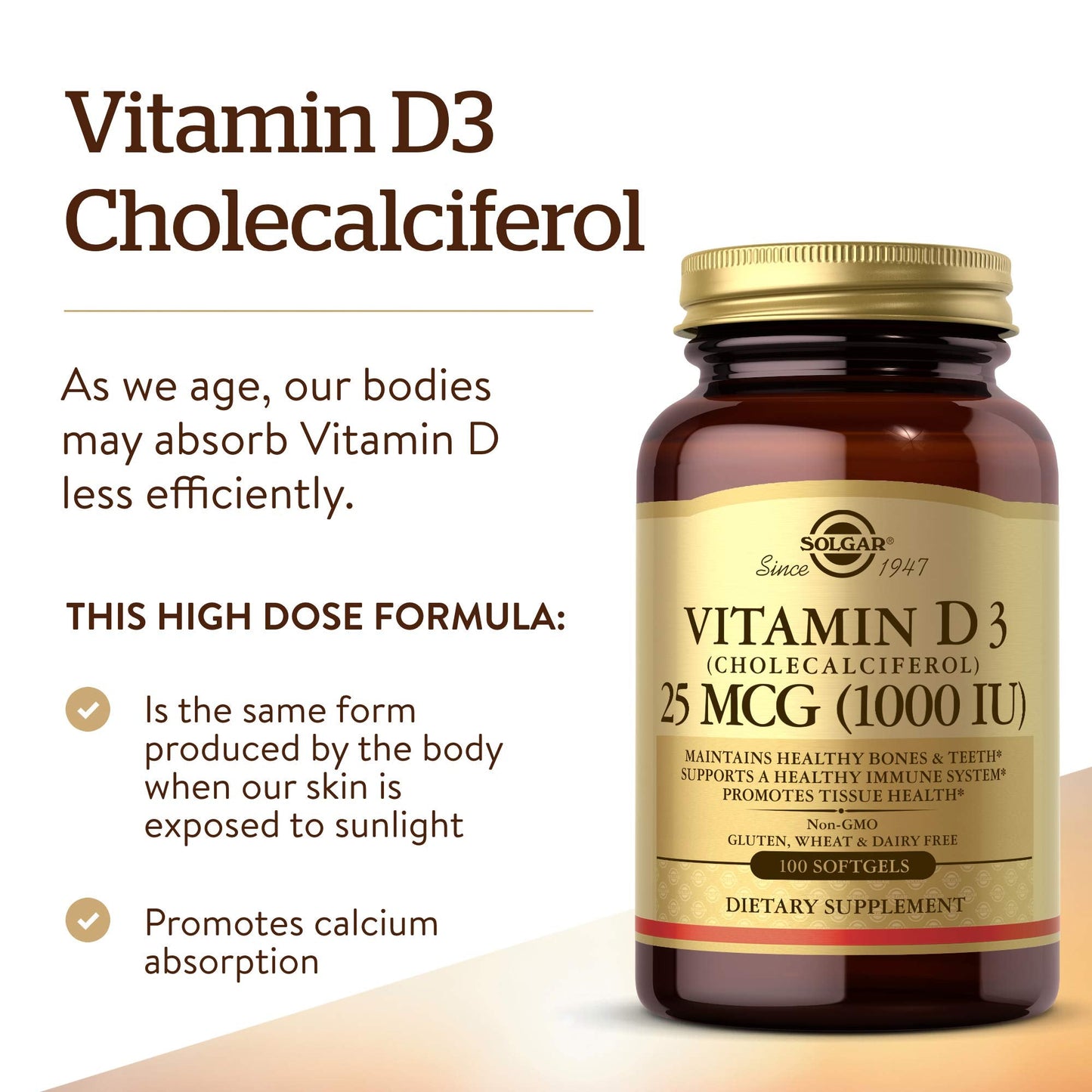 Solgar VIT. D3 25 UG/(1000iu) 100 Softgel