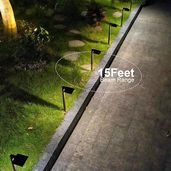 GOODSMANN Low Voltage Landscape Lights - Wired Outdoor Pathway Lights, 0.7W LED, 100 Lumen, Oil Rubbed Bronze Finish, Warm White, Metal Stakes