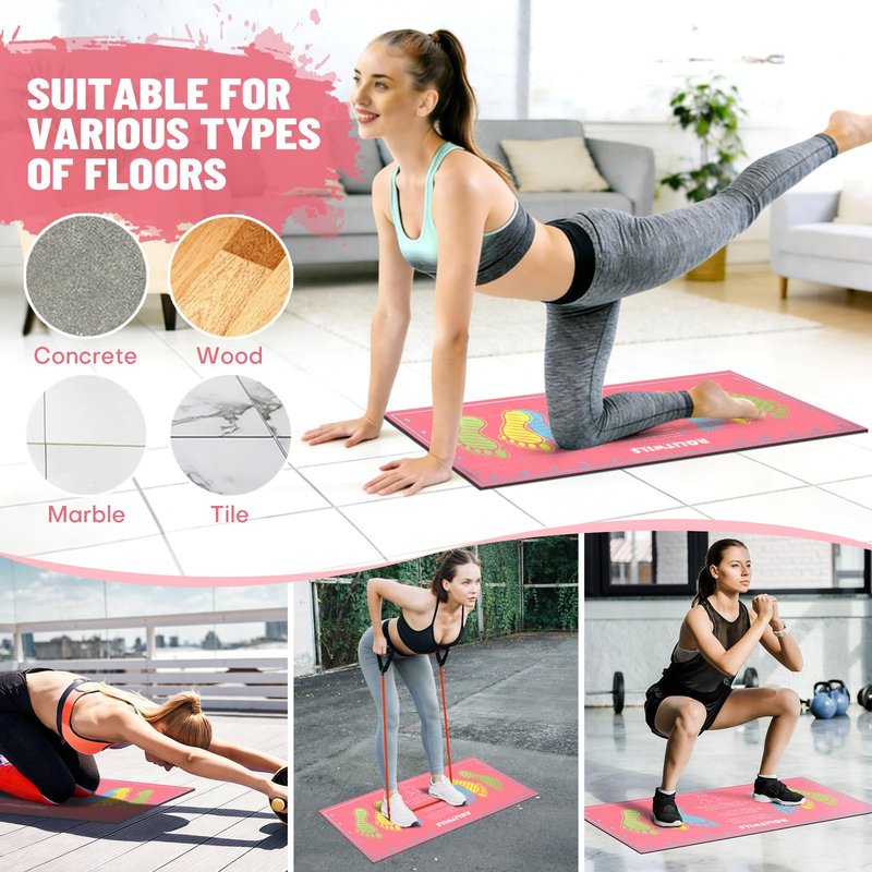 31.5'' X 13.8'' Anti-Slip Squat Mat with Foot Position Guides, Professional-Grade Exercise Mat Perfect for Squats, Leg Training and Lunges, Enhancing Muscle Activation, Versatility and Safety for Home Fitness Enthusiasts
