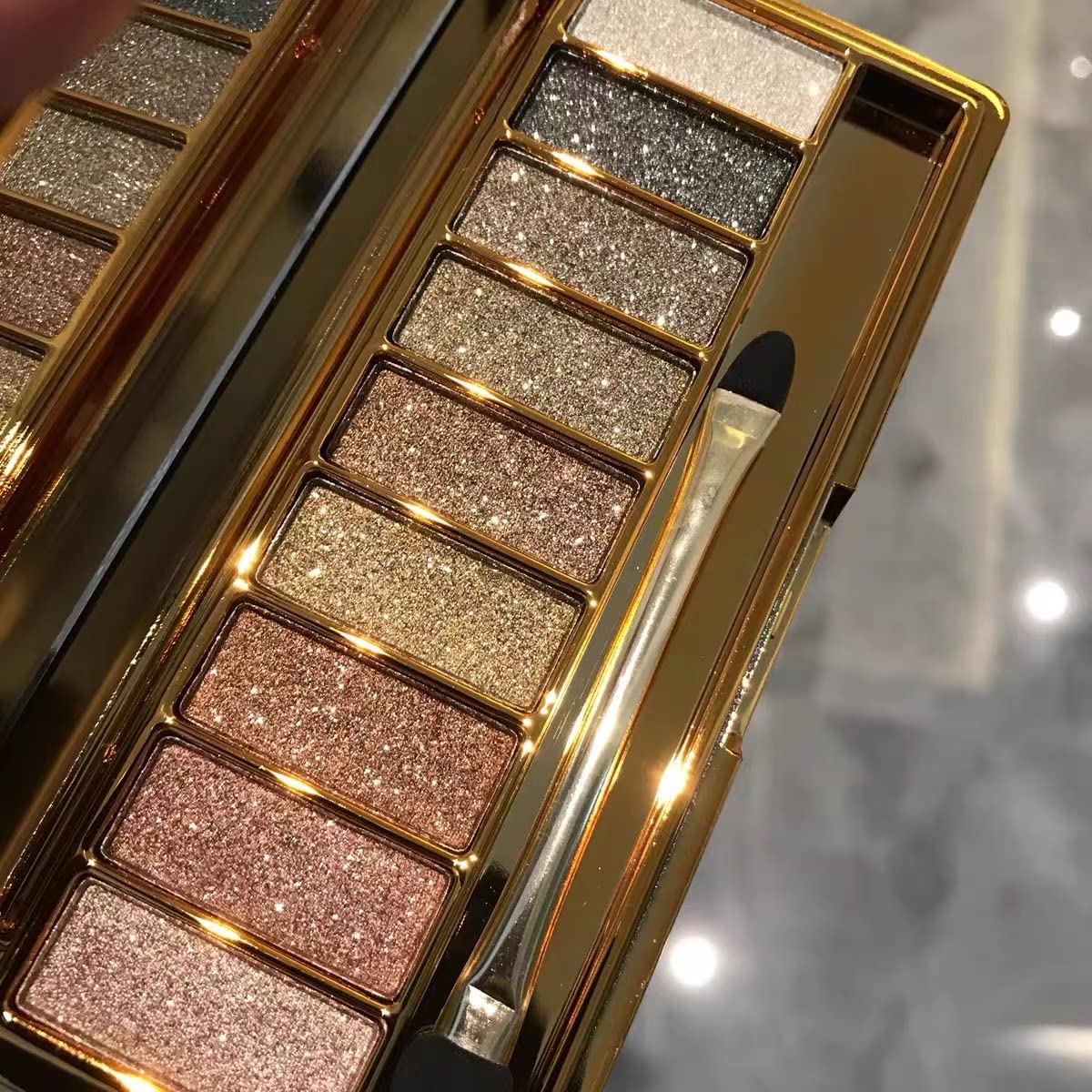 Virtegasas Glitter Eyeshadow Pallet Makeup Sets, 9 Colors Shimmer Sparkle Eyeshadow Palette Diamond Bright Makeup Shimmery Sparkly Glittery Highly Pigmented Waterproof Long-lasting Eye Shadow Palette