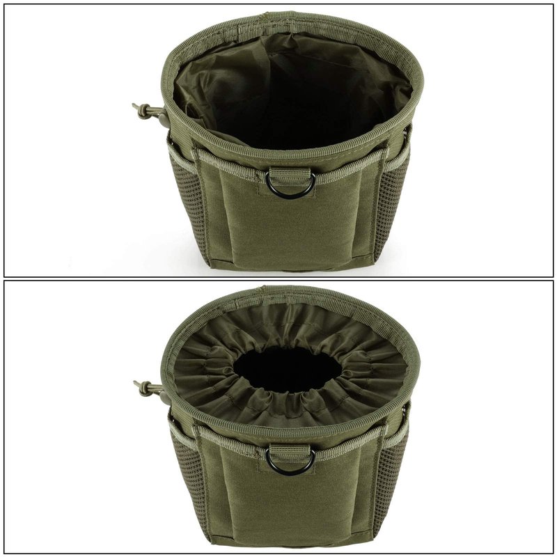 FRTKK Tactical Molle Drawstring Magazine Dump Pouch Outdoor Ammo Pouch, Adjustable Military Utility Belt Fanny Hip Holster Bag (2 Pack-Army Green)