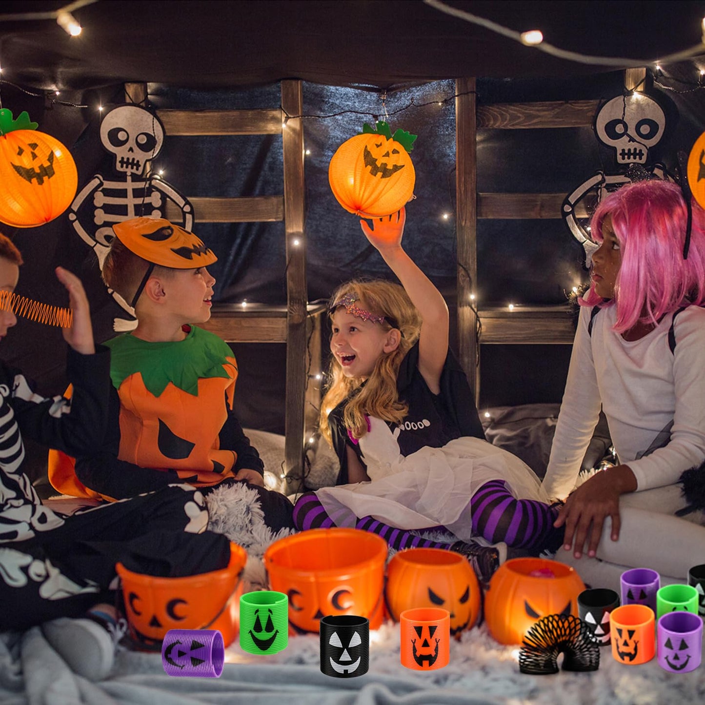 AYOGU Pack of 48 Magic Springs for Halloween Party Favors, Mini Magic Springs Toys for Kids-Perfect for Trick or Treat Party Supplies