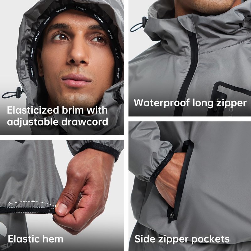 HOTSUIT Sauna Suit Men Non Rip Boxing Sweat Suits Exercise Workout Jacket Pants