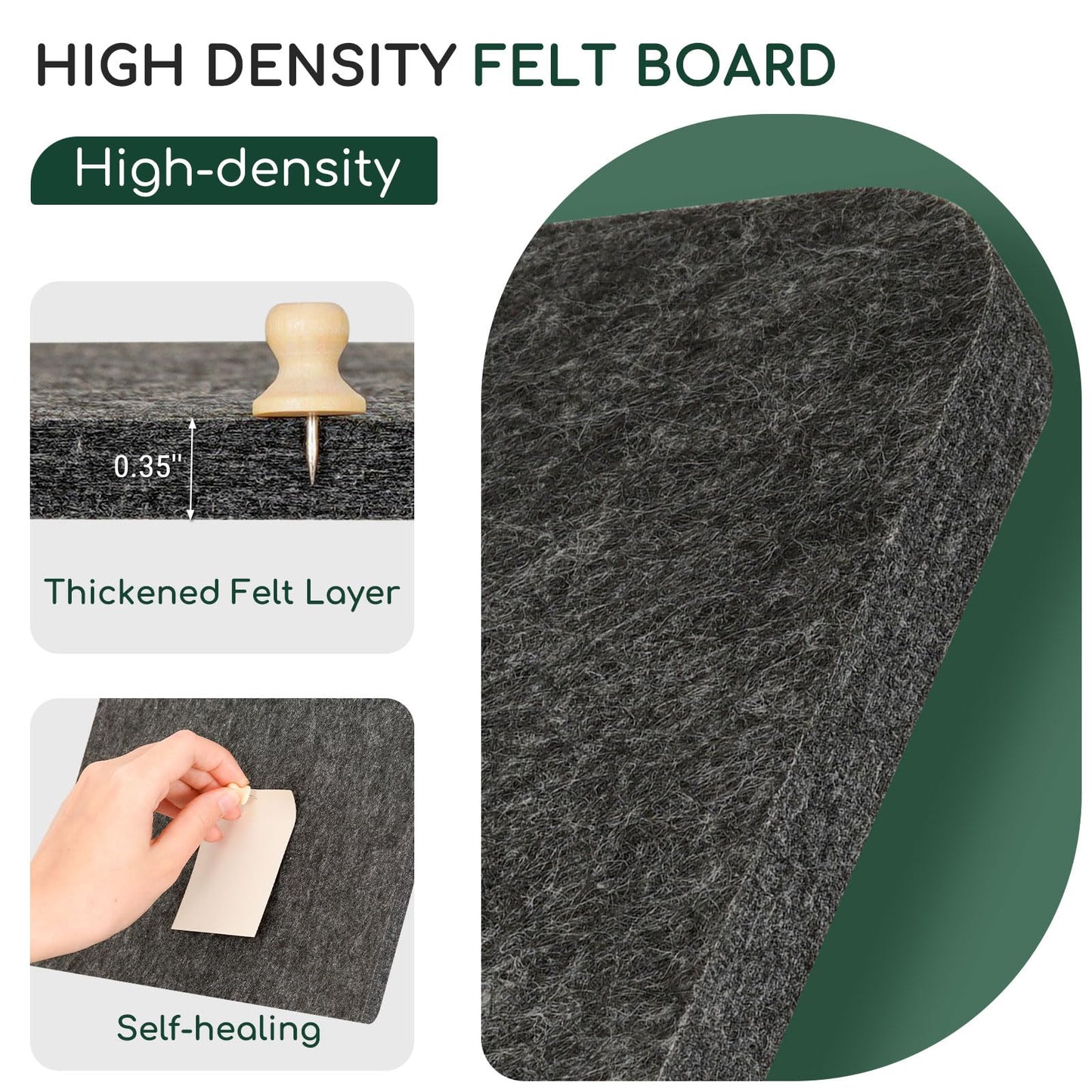 DOLLAR BOSS Felt Bulletin Board & Magnetic Whiteboard Calendar Combo 4 Pcs 12" X 12" Cork Board Dry Erase Board for Wall Frameless Combination Board with Pins Wall Decor for Home School Office