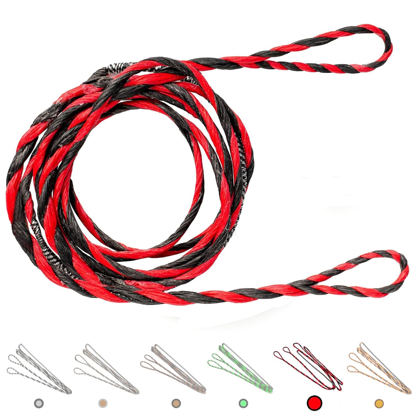 Deerseeker Flemish D97 Bow String Handmade Twist Bowstring 16 Strands 54-70in Fast Flight for Traditional Longbow Recurve Bow Replacement Archery Accessories (Red+Black, AMO 68"(Actual Length 64"))