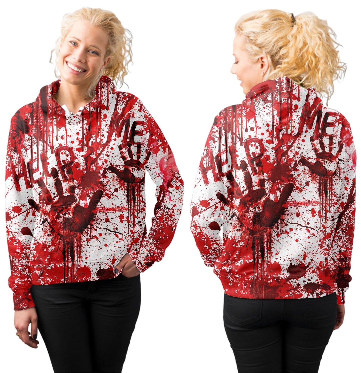 Mens Halloween Hoodies Boy Cool Bloody Hoodie Fashion Skeleton Sweatshirt Guys 3D Printed Graphic Novelty Pullover Adult Funny Fleece Fall Winter Clothes