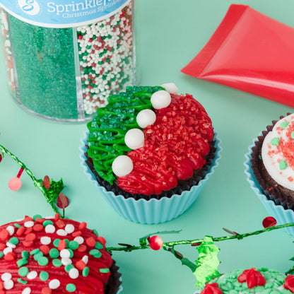 Sweets Indeed Valentines Sprinkles 6-Cell Jar | Heart Sprinkles, Red White Pink Jimmies & Sanding Sugar | Baking & Decorating | 6.45 ounces