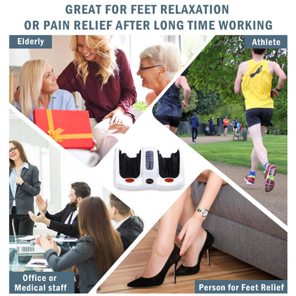 H&B Luxuries Shiatsu Foot Massager Machine with Remote Controller, Kneading and Rolling Home Massagers for Feet, Ankle, Calf, Leg, Ideally for Men, Women, Father, Mom Parents and The Elderly, Red