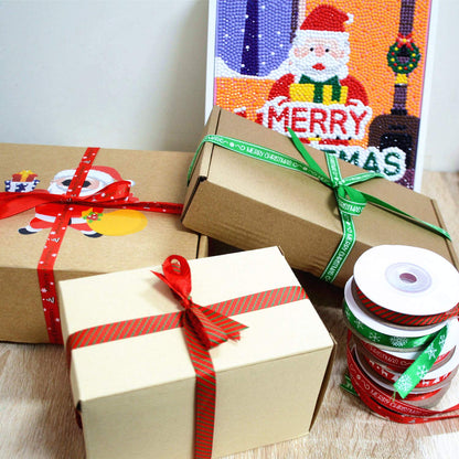 60 Yards 3/8" Wide Christmas Ribbon for Gifts Package Wrapping, Hair Bow Clip Accessory Making, Holiday Christmas Grosgrain Ribbon Set, Winter Season Festival DIY Crafts Decor (6 Rolls)