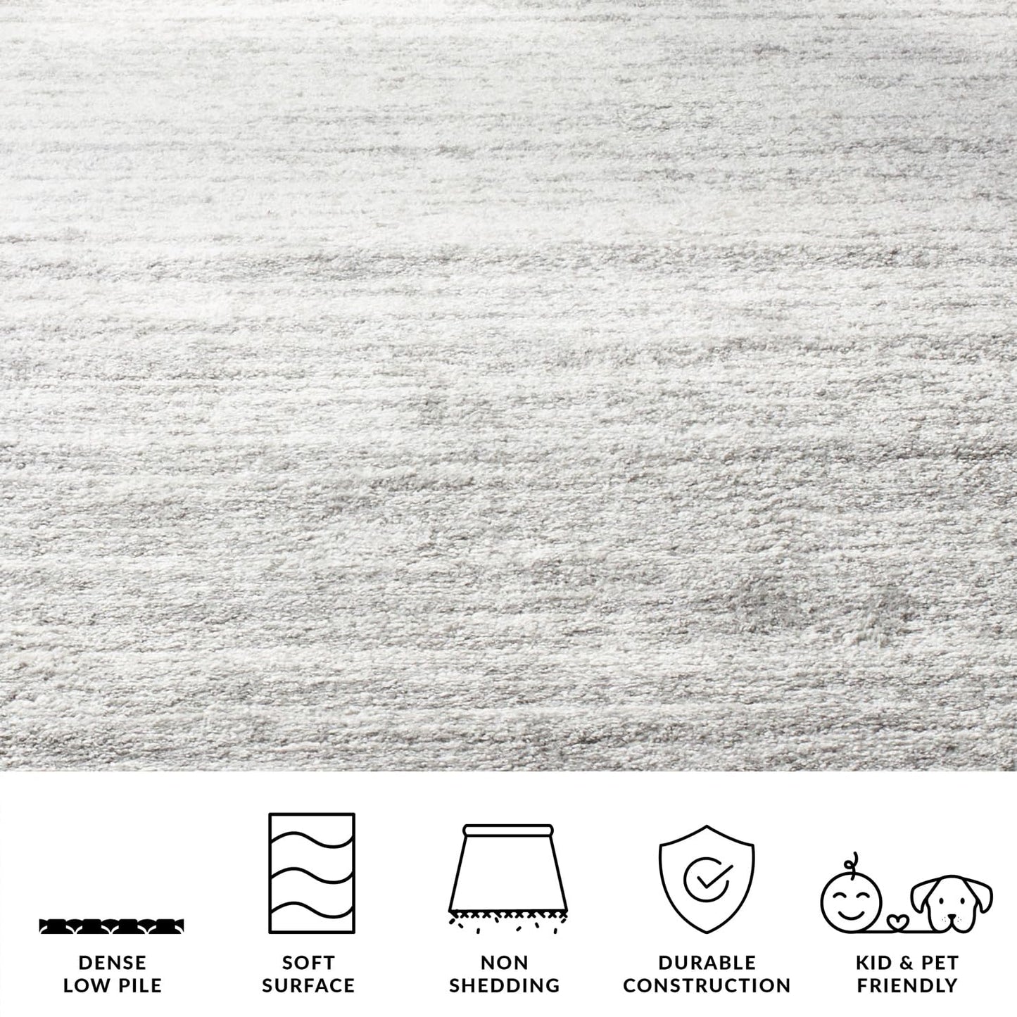 SAFAVIEH Area Rug 8x10 - Adirondack Collection - Large - Ivory & Silver, Modern Ombre Design, Non Shedding & Easy to Clean, Ideal for Living Room, Bedroom, Office, Dining Space (ADR113B)