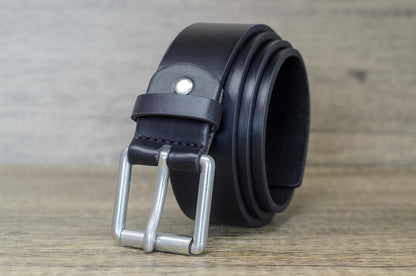 Ossi Mens 38mm Roller Buckle Jeans Belt - Black 3XL (48" - 52")