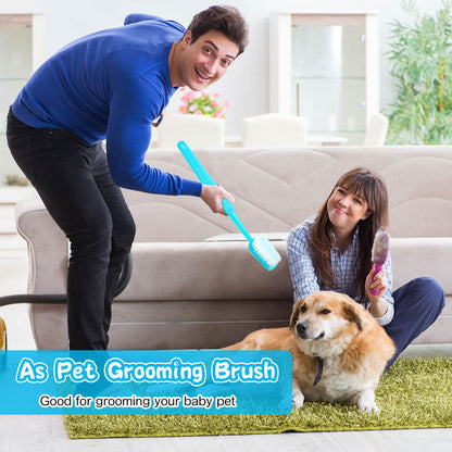 Ireer 2 Pieces Giant Toothbrush Prop Large Toothbrushes Big Brush Oversized Gag Novelty Toys for Summer Halloween Costume Take Picture Comedy Party Favors Pet Grooming Brush(Red, Blue)