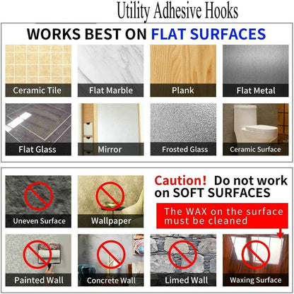 Jwxstore 24 Pack Heavy Duty Self Adhesive Hooks - 33lb Max, Transparent, Waterproof, Sticky Wall Hooks for Keys, Bathroom, Shower, Outdoor, Kitchen, Door, Home Improvement, Utility