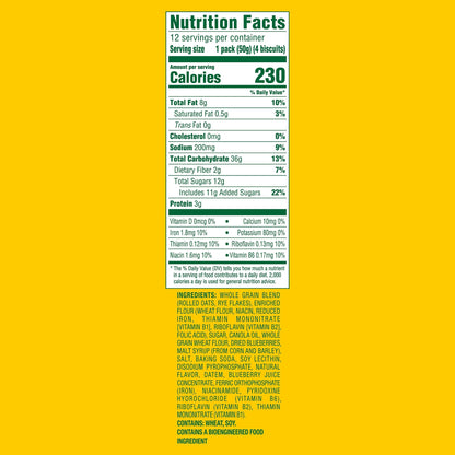 belVita Blueberry Breakfast Biscuits, Value Pack, School Snacks, 12 Packs (4 Biscuits Per Pack)