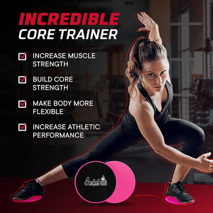 Celebrita Pair of Gliding Discs Core Sliders Ab, Back, Hip, and Leg Exercise Gear for Gym, Home, Yoga, Pilates | Strengthen Abdomen, Burn Fat, Improve Balance (Pink)